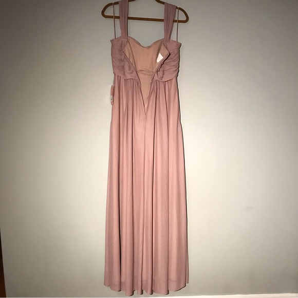 WEDDING GUEST MAXI DRESS CONVERTIBLE MAUVE Birdy Grey MARIA + POCKETS + SLIT - Picture 7 of 16